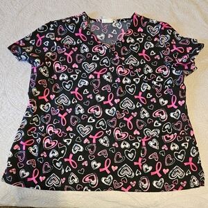 Scrubstar Breast Cancer Awareness Scrub Top.
